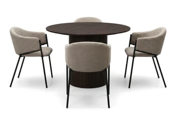 Kopparbo Matgrupp runt 110 cm Rökt Ek med 4 Filip Matstolar - Rökt ek - Möbler - Matplats - Matgrupp & matbord med stolar