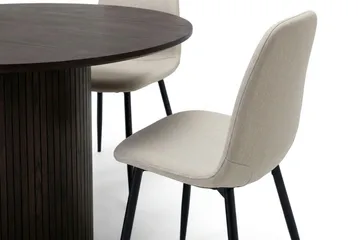 Kopparbo Matgrupp runt 110 cm Rökt Ek med 4 Nibe Matstolar - Rökt ek - Möbler - Matplats - Matgrupp & matbord med stolar