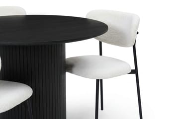 Kopparbo Matgrupp runt 110 cm Svart med 4 Lucy Matstolar - Svart - Möbler - Matplats - Matgrupp & matbord med stolar