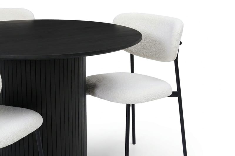 Kopparbo Matgrupp runt 110 cm Svart med 4 Lucy Matstolar - Svart - Möbler - Matplats - Matgrupp & matbord med stolar