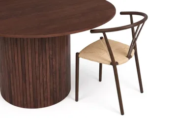 Kopparbo Matgrupp runt 110 cm Valnöt med 4 Elysia Matstolar - Valnöt - Möbler - Matplats - Matgrupp & matbord med stolar