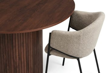 Kopparbo Matgrupp runt 110 cm Valnöt med 4 Filip Matstolar - Valnöt - Möbler - Matplats - Matgrupp & matbord med stolar
