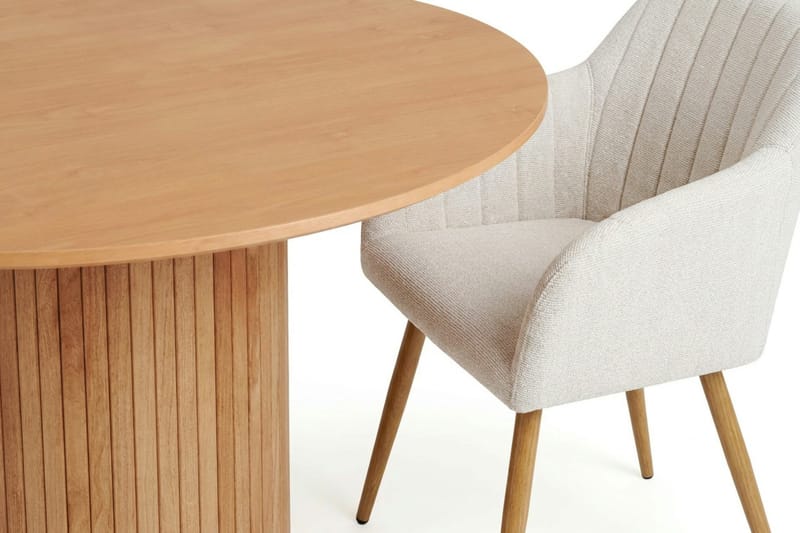 Kopparbo Matgrupp runt 130 cm Ek med 6 Filippa Matstolar - Ek - Möbler - Matplats - Matgrupp & matbord med stolar