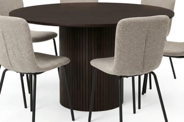 Kopparbo Matgrupp runt 130 cm Rökt Ek med 6 Katy Matstolar - Rökt ek - Möbler - Matplats - Matgrupp & matbord med stolar