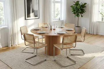 Kopparbo Matgrupp runt 150 cm Ek med 6 Build Matstolar - Ek - Möbler - Matplats - Matgrupp & matbord med stolar