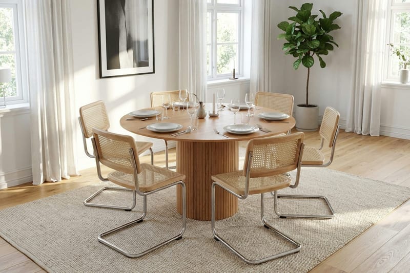 Kopparbo Matgrupp runt 150 cm Ek med 6 Build Matstolar - Ek - Möbler - Matplats - Matgrupp & matbord med stolar