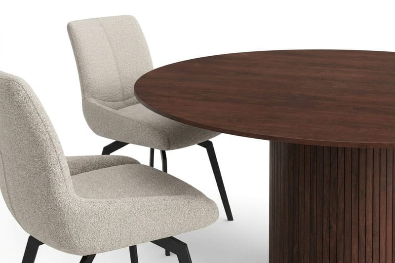 Kopparbo Matgrupp runt 150 cm Valnöt med 6 Mora Matstolar - Valnöt - Möbler - Matplats - Matgrupp & matbord med stolar