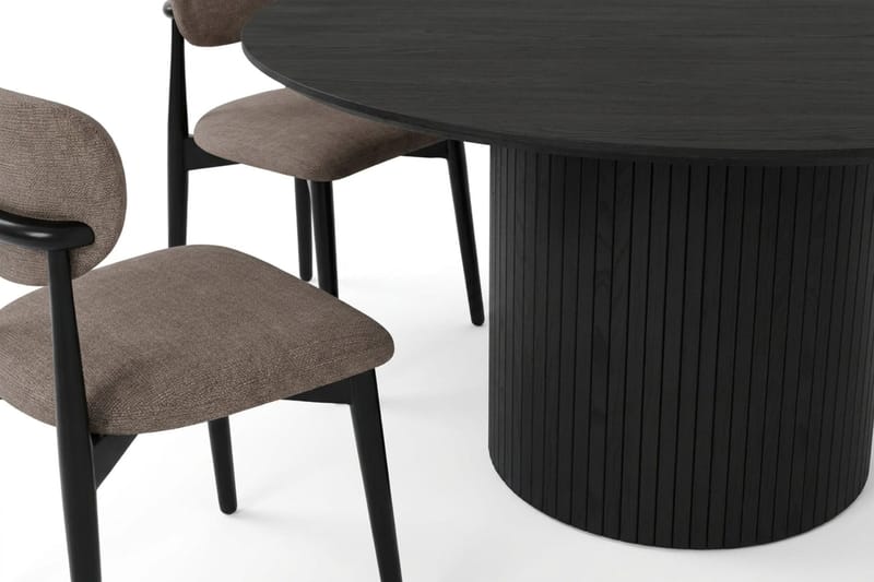 Kopparbo Matgrupp runt 180 cm Svart med 8 Molly Matstolar - Svart - Möbler - Matplats - Matgrupp & matbord med stolar