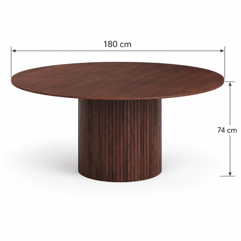 Kopparbo Matgrupp runt 180 cm Valnöt med 8 Filip Matstolar - Valnöt - Möbler - Matplats - Matgrupp & matbord med stolar
