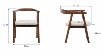 Kopparbo Matgrupp runt 180 cm Valnöt med 8 Jolie Matstolar - Valnöt - Möbler - Matplats - Matgrupp & matbord med stolar