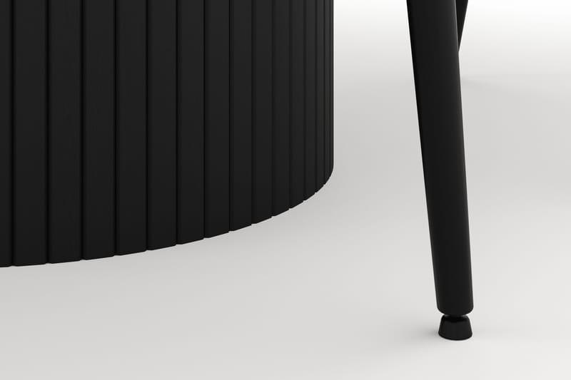 Kopparbo Rund Matgrupp 106-156cm med 4 Alsarp Matstolar - Svart - Möbler - Matplats - Matgrupp & matbord med stolar