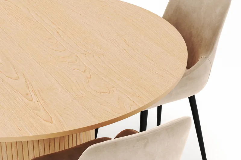 Kopparbo Rund Matgrupp 130-150 cm 4 Alsarp Matstolar - Natural - Möbler - Matplats - Matgrupp & matbord med stolar