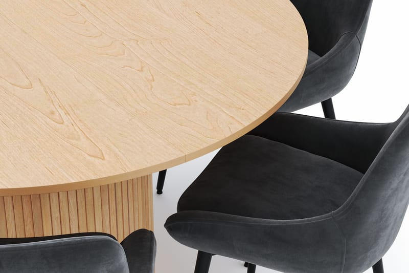 Kopparbo Rund Matgrupp 130-150 cm 6 Alsarp Matstolar - Natural - Möbler - Matplats - Matgrupp & matbord med stolar