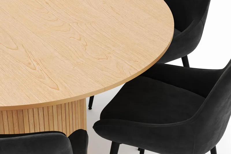 Kopparbo Rund Matgrupp 130-150 cm 6 Alsarp Matstolar - Natural - Möbler - Matplats - Matgrupp & matbord med stolar