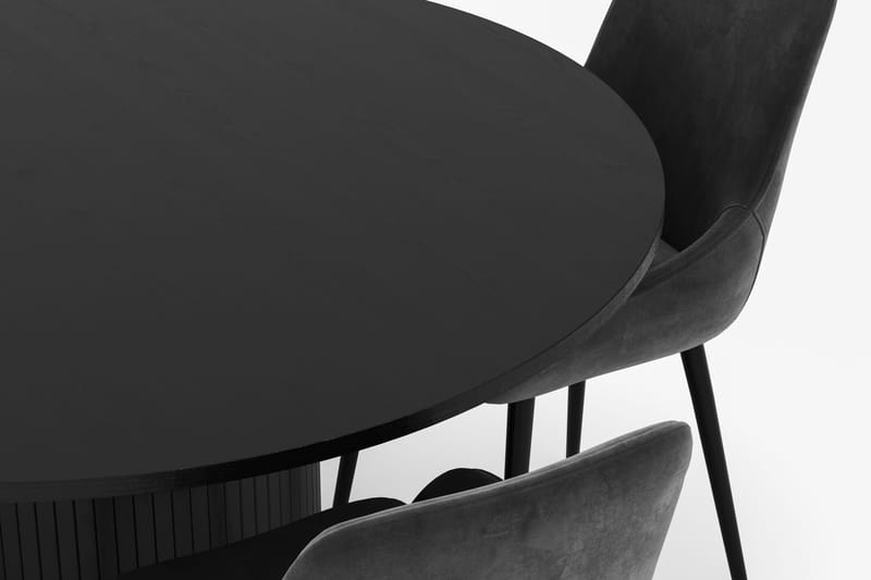 Kopparbo Rund Matgrupp 130 cm 4 Alsarp Matstolar - Svart - Möbler - Matplats - Matgrupp & matbord med stolar