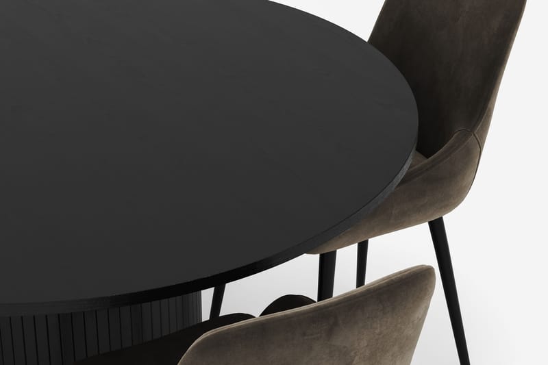 Kopparbo Rund Matgrupp 130 cm 4 Alsarp Matstolar - Svart - Möbler - Matplats - Matgrupp & matbord med stolar