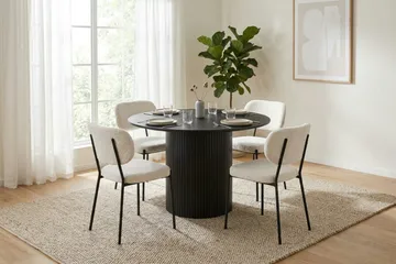 Kopparbo Runt Matbord 110 cm Fanér - Svartlaserad ek - Möbler - Matplats - Matbord & köksbord