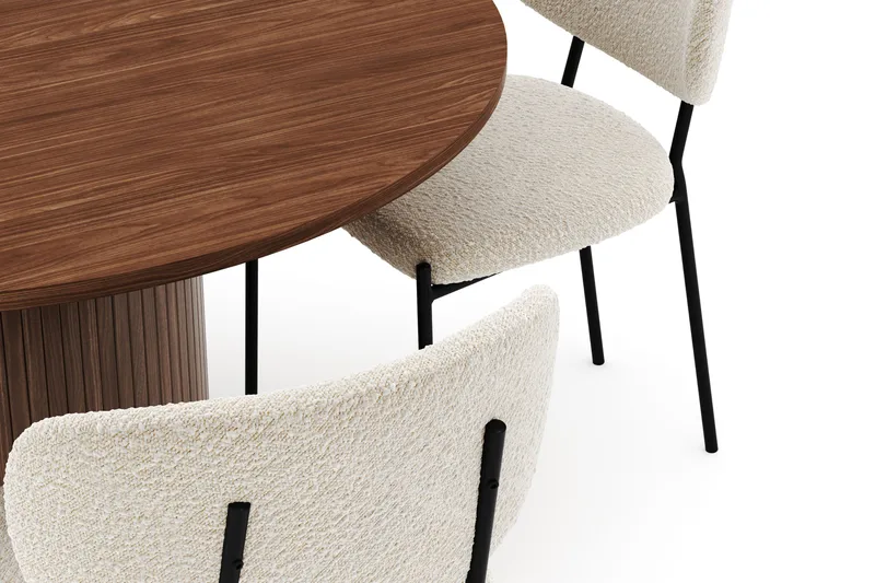 Kopparbo Runt Matbord 120 cm med 4 Gemmiano Stolar - Mörkbrun - Möbler - Matplats - Matgrupp & matbord med stolar