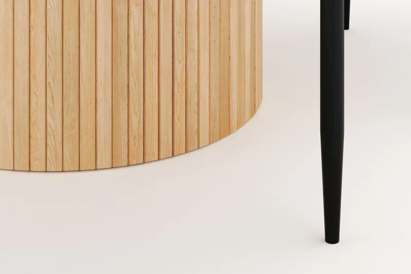 Kopparbo Runt Matbord 130 cm Förlängningsbart med 4 Sawako Stolar - Vit - Möbler - Matplats - Matgrupp & matbord med stolar