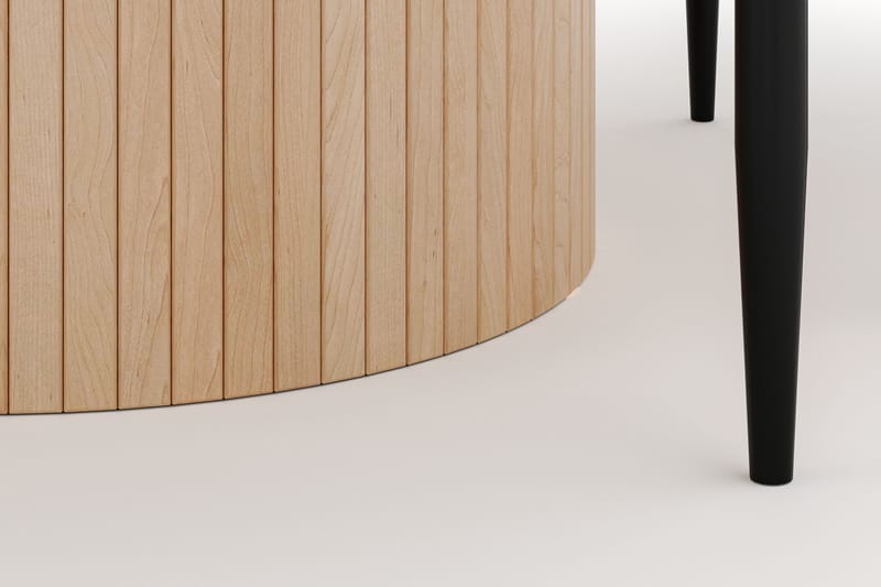 Kopparbo Runt Matbord 130 cm med 4 Sawako Stolar - Beige - Möbler - Matplats - Matgrupp & matbord med stolar