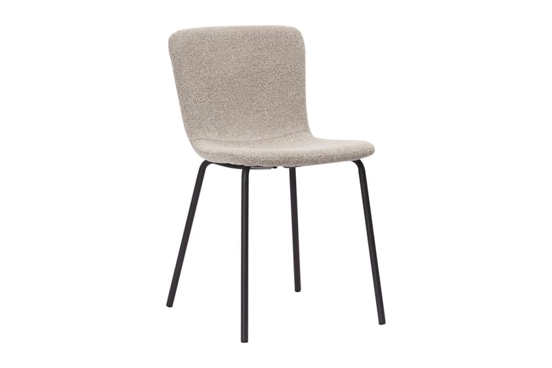 Kopparbo Runt Matbord 130 cm med 6 Katy Matstolar - Svart trä / Greige Bouclé / Metallben Svart - Möbler - Matplats - Matgrupp & matbord med stolar