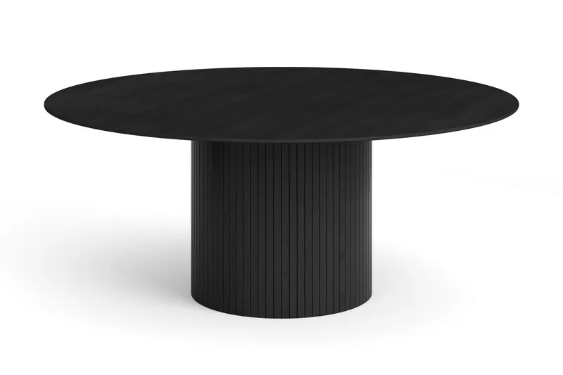 Kopparbo Runt Matbord 180 cm Fanér, Svartlaserad ek