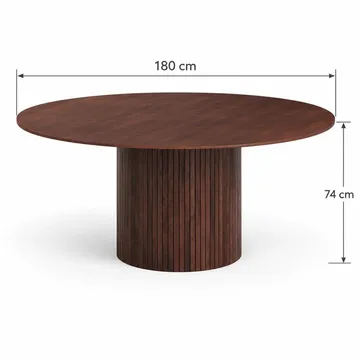 Kopparbo Runt Matbord 180 cm Fanér - Valnöt - Möbler - Matplats - Matbord & köksbord