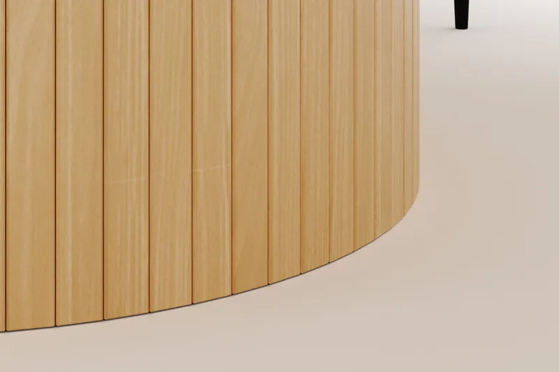 Kopparbo Runt Matbord 180 cm med 6 Sawako Stolar - Whitewash - Möbler - Matplats - Matgrupp & matbord med stolar