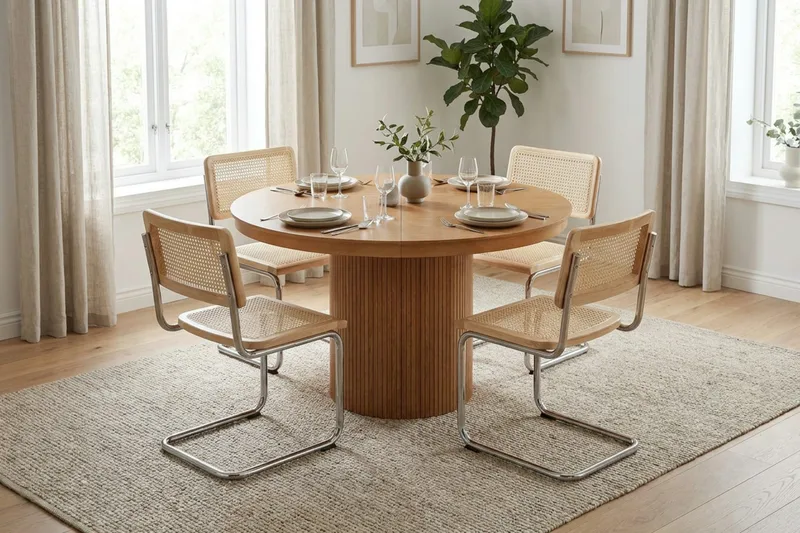 Kopparbo Runt Matbord förlängningsbart 120-220 cm Fanér - Ek - Möbler - Matplats - Matbord & köksbord
