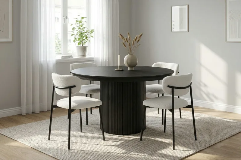 Kopparbo Runt Matbord förlängningsbart 120-220 cm Fanér - Svart - Möbler - Matplats - Matbord & köksbord