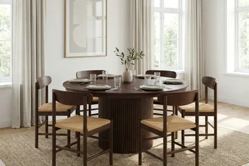 Kopparbo Runt Matbord förlängningsbart 140-240 cm Fanér - Valnöt - Möbler - Matplats - Matbord & köksbord