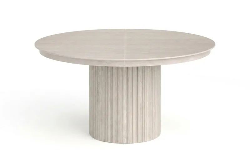 Kopparbo Runt Matbordförlängningsbart 140-240 cm Fanér - Vitlaserat - Möbler - Matplats - Matbord & köksbord