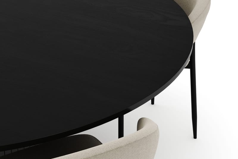 Kopparbo Runt Stort Matbord 180 cm med 4 Sawako Stolar - Svart - Möbler - Matplats - Matgrupp & matbord med stolar