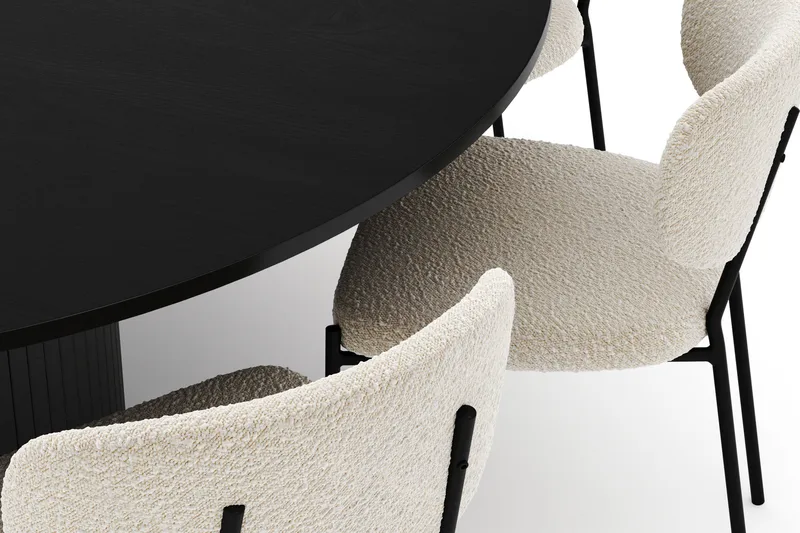 Kopparbo Runt Stort Matbord 180 cm med 8 Gemmiano Stolar - Svart - Möbler - Matplats - Matgrupp & matbord med stolar