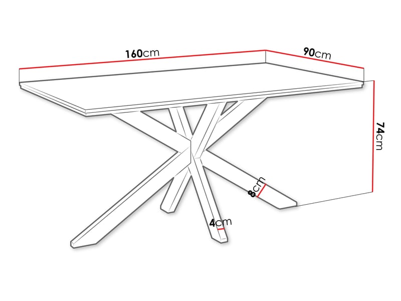 Kovrel Matbord 160 cm Rektangulär - Svart - Möbler - Matplats - Matbord & köksbord