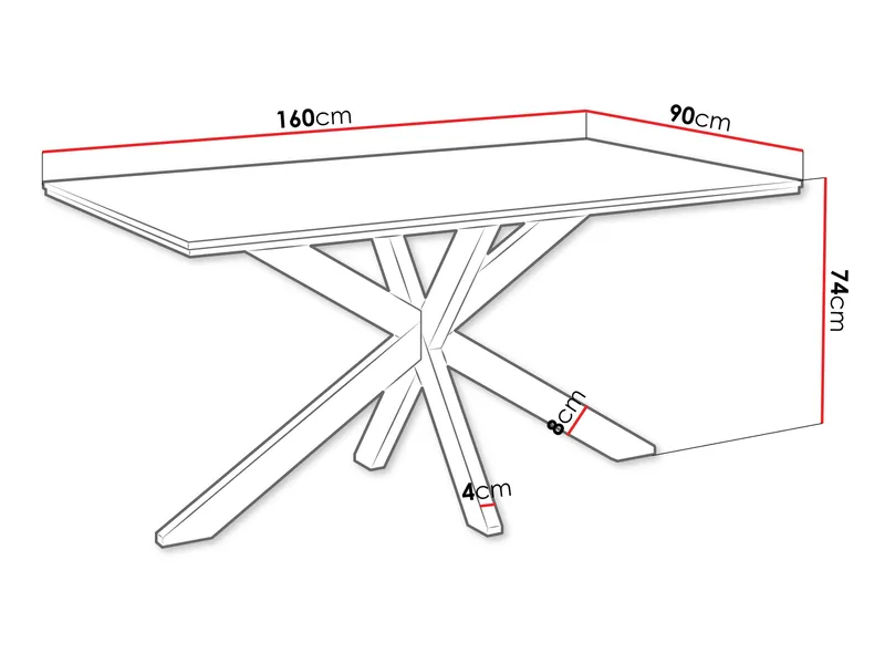 Kovrel Matbord 160 cm Rektangulär - Svart/Brun - Möbler - Matplats - Matbord & köksbord
