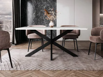 Kovrel Matbord 160 Rektangulär - Svart/Vit - Möbler - Matplats - Matbord & köksbord