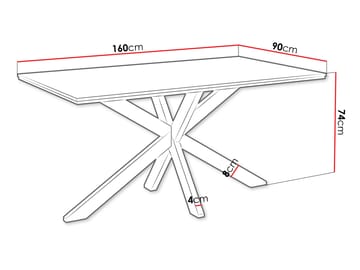 Kovrel Matbord 160 Rektangulär - Svart/Vit - Möbler - Matplats - Matbord & köksbord