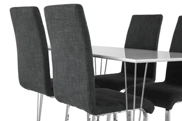 Kronblom Matgrupp 120 cm med 4 Cibus Stol - Vit/Krom/Grå - Möbler - Matplats - Matgrupp & matbord med stolar