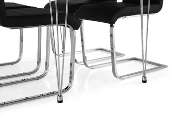 Kronblom Matgrupp 120 cm med 4 Cibus Stol - Vit/Krom/Svart PU - Möbler - Matplats - Matgrupp & matbord med stolar
