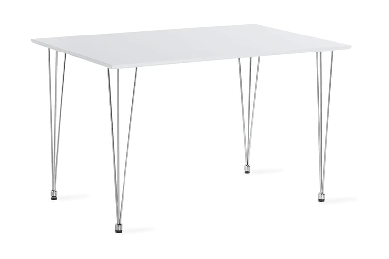 Kronoberg Matbord 120 cm +  4 st Nikolas stol grå med svarta ben - Vit/Grå - Möbler - Matplats - Matgrupp & matbord med stolar