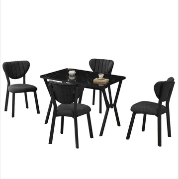 Krylor Matgrupp Bord 110 cm + 4 Stolar - Antracit/Svart - Möbler - Matplats - Matgrupp & matbord med stolar