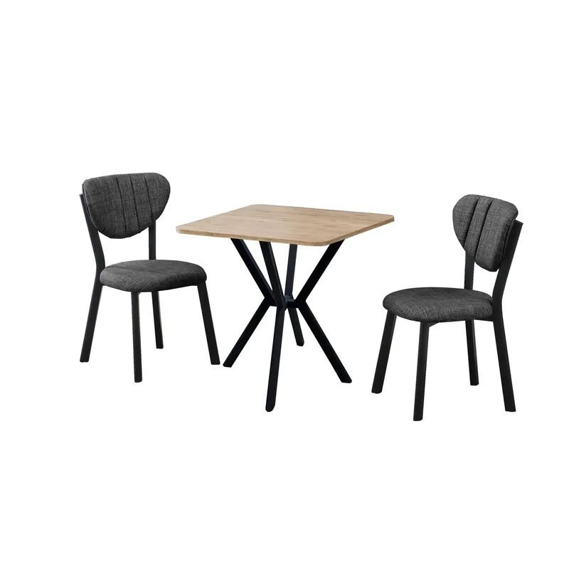 Krylor Matgrupp Bord 70 cm + 2 Stolar - Antracit Valnöt - Möbler - Matplats - Matgrupp & matbord med stolar