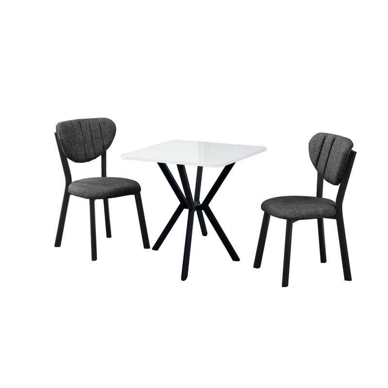 Krylor Matgrupp Bord 70 cm + 2 Stolar, Antracit Vit