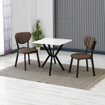 Krylor Matgrupp Bord 70 cm + 2 Stolar - Brun Vit - Möbler - Matplats - Matgrupp & matbord med stolar