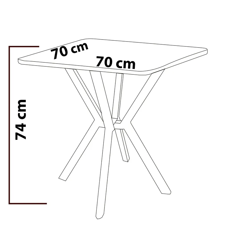 Krylor Matgrupp Bord 70 cm + 2 Stolar - Grå Svart - Möbler - Matplats - Matgrupp & matbord med stolar