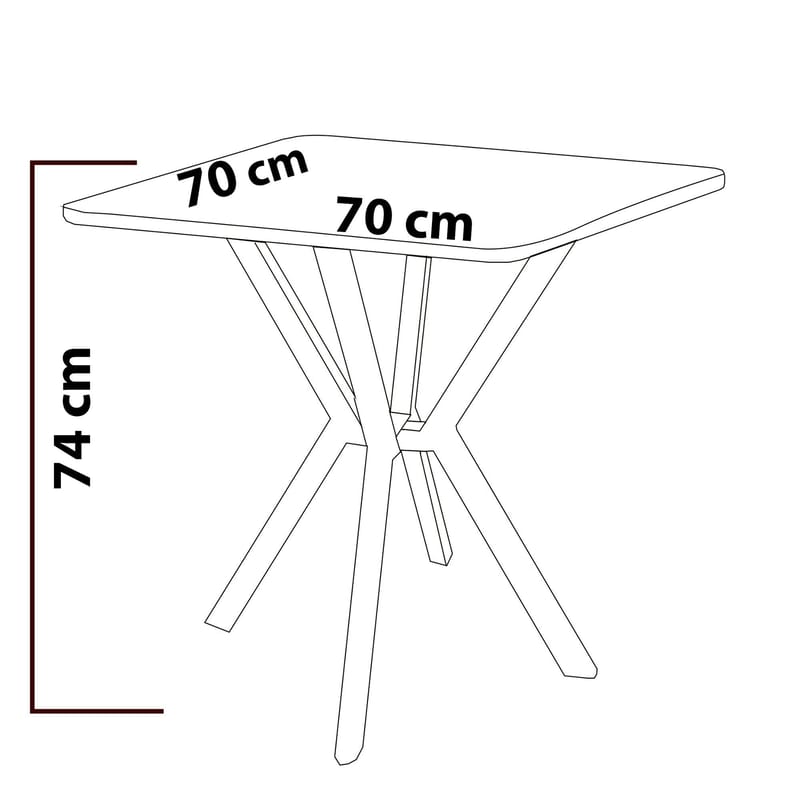 Krylor Matgrupp Bord 70 cm + 2 Stolar - Kräm Valnöt - Möbler - Matplats - Matgrupp & matbord med stolar