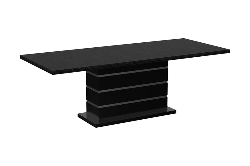 Kulmbach Förlängningsbart Matbord 180/220 cm Svart +  6 st Nikolas stol grå med svarta ben - Svart/Grå - Möbler - Matplats - Matgrupp & matbord med stolar