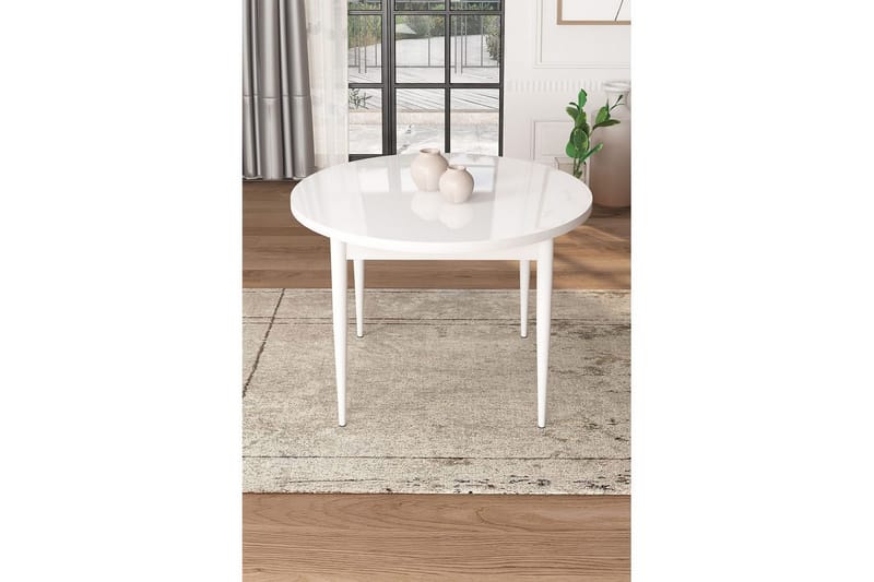 Kummer Matbord 90 cm Rund - Vit - Möbler - Matplats - Matbord & köksbord