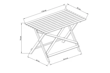 Landet Rektangulärt Matbord utomhus 118x70x74 cm i akacia trä - Mörkgrön - Utemöbler - Trädgårdsbord & Utebord - Matbord ute